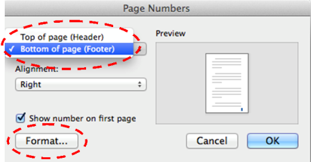 Word for mac page numbers: roman numerals then arabic numerals