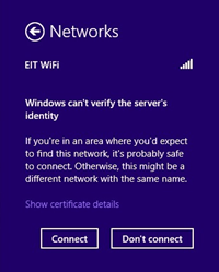 Windows 8 authentication server attempt